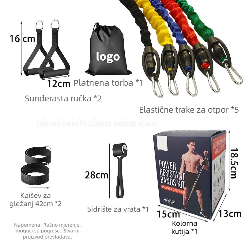 Traka otpora za fitness, višenamjenski trenirni konopac, TPES materijal, duljina 1,2 m, tip: napinjajući konopac, pogodno za tinejdžere, odrasle i starije osobe (TPES, 1.2 m, napinjajući konopac, tinejdžeri, odrasli, starije osobe)