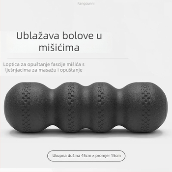 Fascijalna valjak od tvrde pjene s četverostrukim dizajnom za opuštanje mišića i masažu fascije; pogodna za kralježnicu i struk; pomoć za jogu