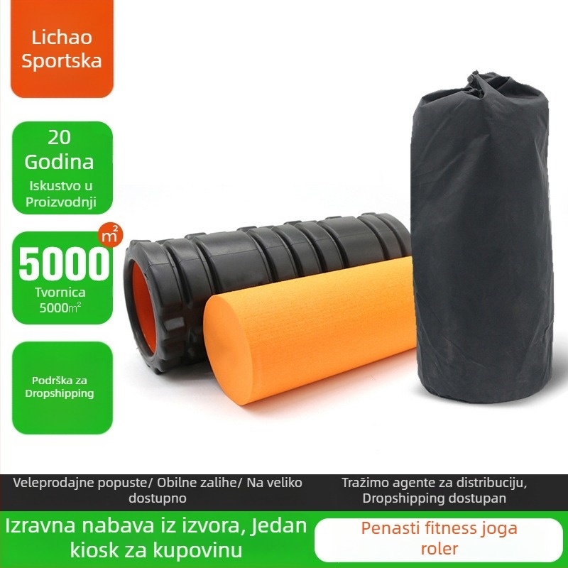 Joga stup s penastim osovom masažni štapić – 2-in-1 opuštanje mišića za fitness i ravnotežu