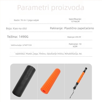 3-u-1 PE set za jogu s pjenastim valjkom i masažnom štapom za duboko opuštanje mišića