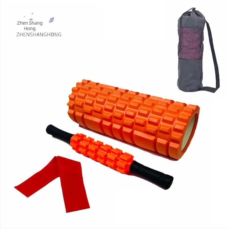 Set EVA joga valjak: Materijal PVC+EVA, masažna šipka, fascia lopta, pjenasti osovinski, šuplji joga valjak