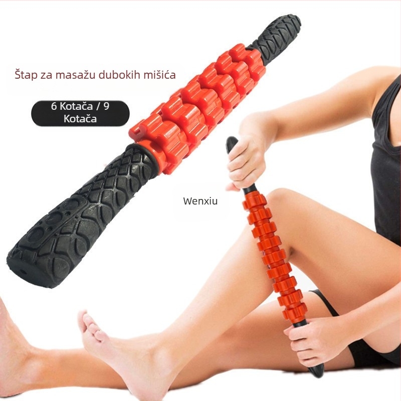 Šestokotač masažni štapić za dubinsku masažu mišića – fitness roller za fasciju joge