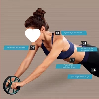 Trbušni kotač – jednokotačni dizajn, okvir od čelične cijevi, gumeni tihi kotačić, za mršavljenje, unisex