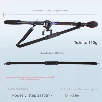 Prilagodljiva torba za štapove s prostorom za pohranu i elastičnim remenom, džep za muline, Hongchuan, materijal poliester vlakno