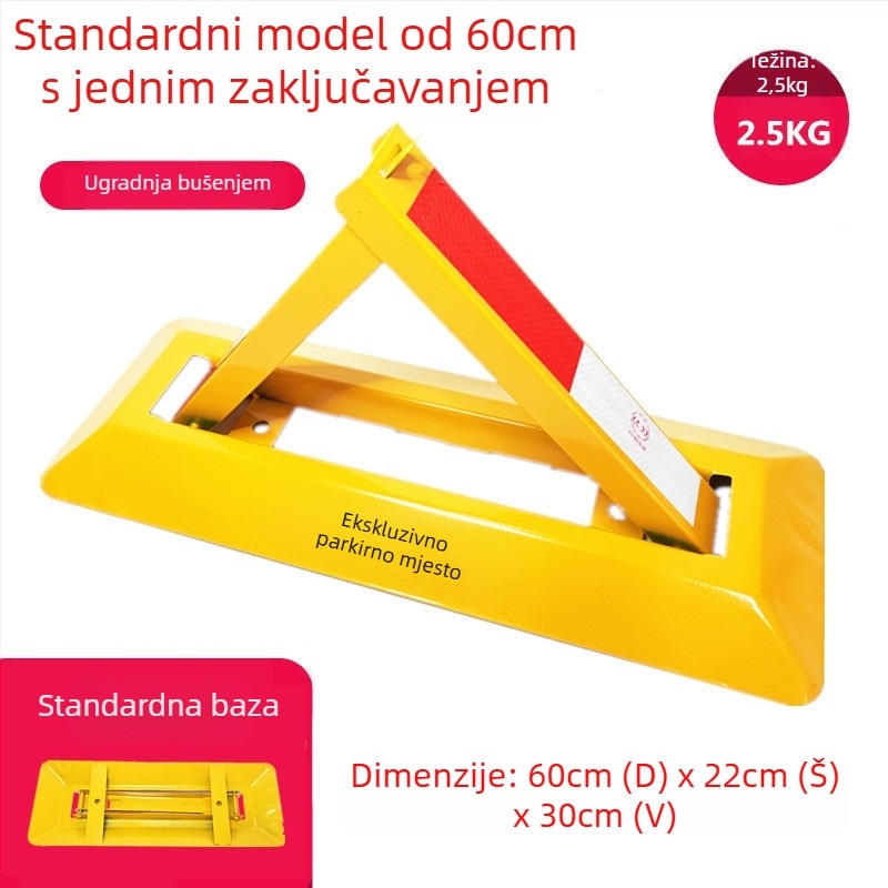 Podni zaključavanje za parkiranje Tip A – ojačana konstrukcija otpornosti na udarce, hladno valjani čelik, čelični cilindar brava, za podzemne garaže, brend Keding Shield