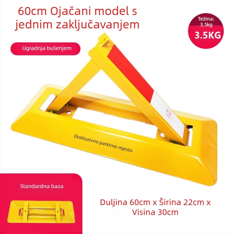 Podni zaključavanje za parkiranje Tip A – ojačana konstrukcija otpornosti na udarce, hladno valjani čelik, čelični cilindar brava, za podzemne garaže, brend Keding Shield