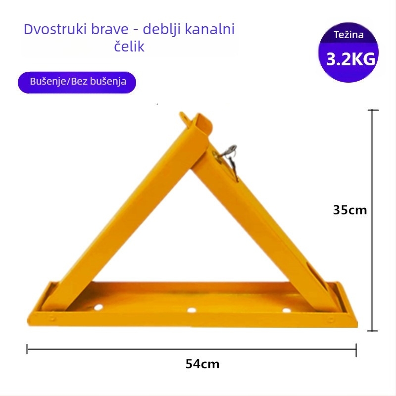 Podni zaključavanje za parkiranje Tip A – ojačana konstrukcija otpornosti na udarce, hladno valjani čelik, čelični cilindar brava, za podzemne garaže, brend Keding Shield