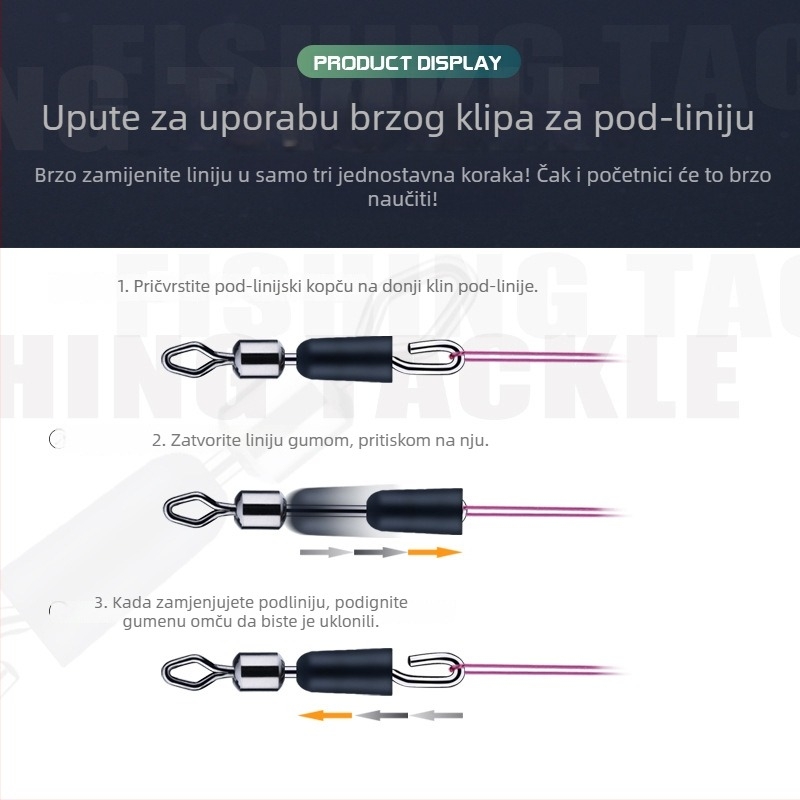 Bakreno premazan klips za podliniju i osmerokutni prsten konektor za ribolovnu opremu