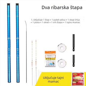Set štapova za ribolov - ultra lagan, ultra čvrst, kratka sekcija, staklena vlakna, za ribolov u potocima