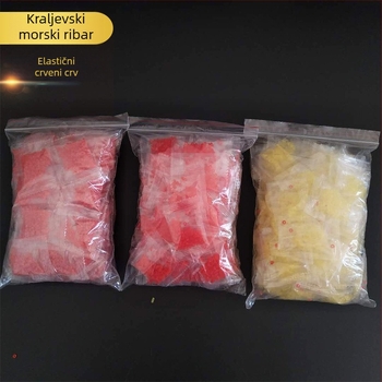 Gumene trake za ribolov za mamce s crvenim crvom i klipse za pelety