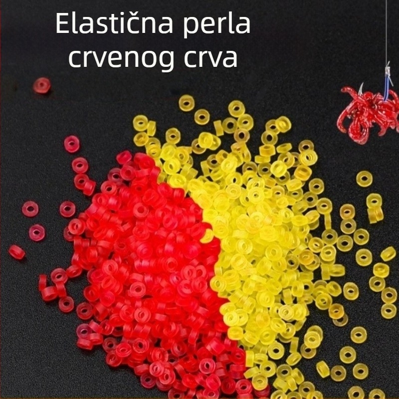 Gumene trake za ribolov za mamce s crvenim crvom i klipse za pelety