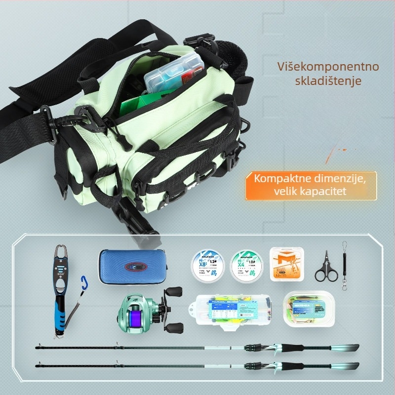 Torba za ribolov na mamce, višefunkcionalni pojas/ramena dizajn, platno (Brand: Jiajiaoni; Materijal: Platno; Vodootpornost: Ne)