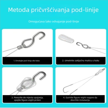 Klip za podliniju s brzim spajanjem, odvojivim konektorom i prstenom u obliku osmine