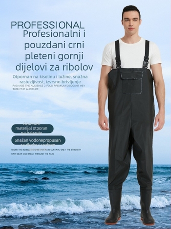 Haixiang ribarske hlače, vodootporne i otporne na habanje, PVC tkanina, 1 džep, visoka elastičnost