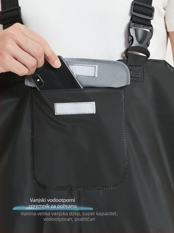 Haixiang ribarske hlače, vodootporne i otporne na habanje, PVC tkanina, 1 džep, visoka elastičnost