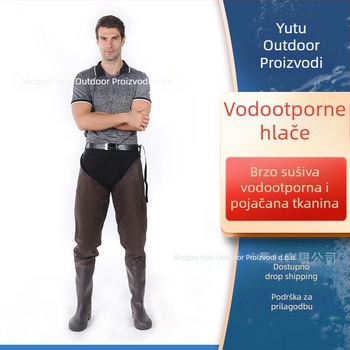 YT PVC vodootporne hlače za ribolov s integriranim kišnim čizmama
