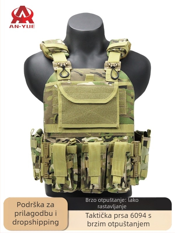 An Yue 6094 taktična vesta s brzim oslobađanjem, kamuflažni uzorak, 600D tkanina, prozračna i otporna na habanje, trening uniforme