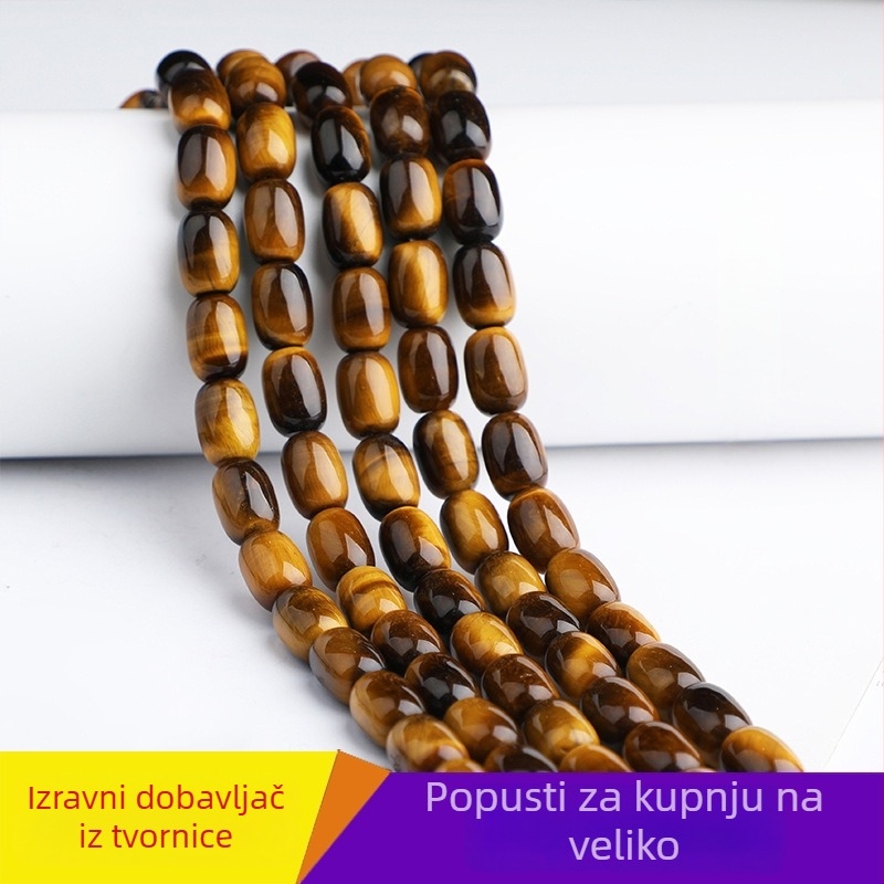 Barrel perle | Tiger's Eye perle, polirane i brušene | Barokni stil, komponente za DIY nakit, Podrijetlo Guangzhou