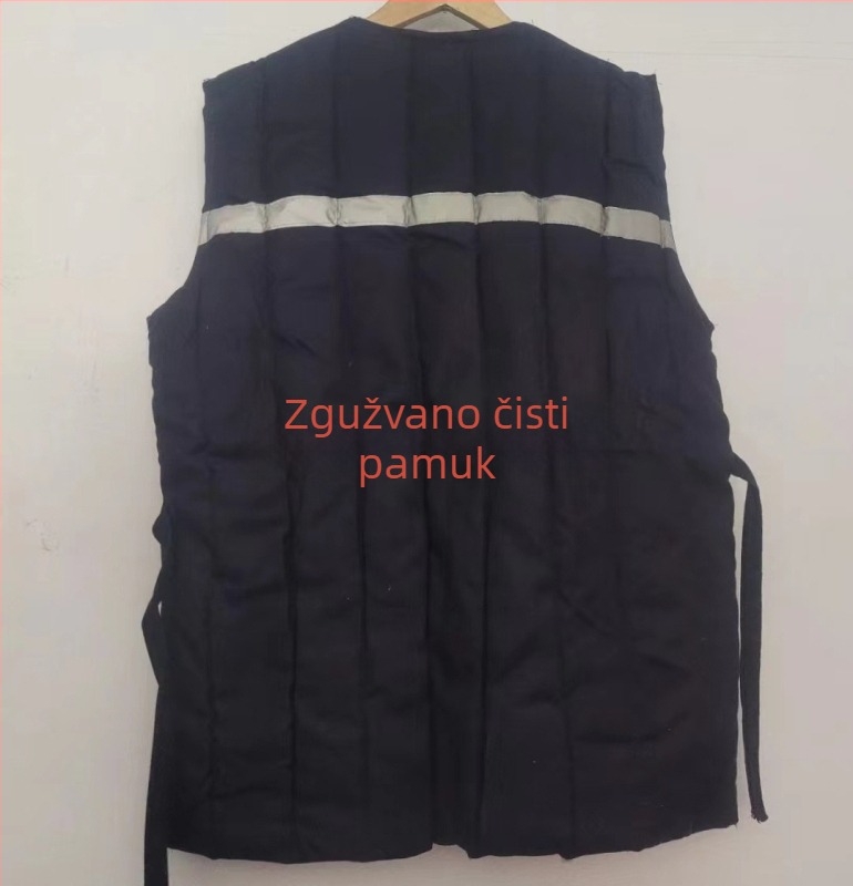 Radnički pamučni prsluk s kapulom, V-izrezom, kopčama na jednom redu, široki kroj, Corduroy tkanina