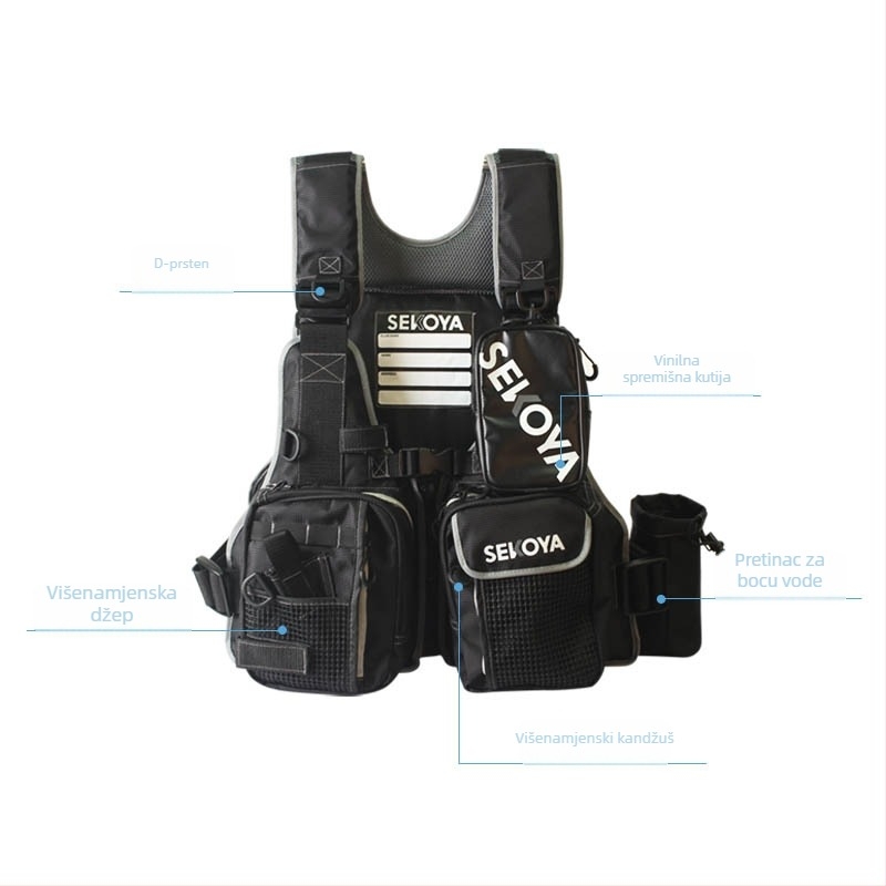 Zimski unisex plivajući ribolovni prsluk s kamuflažom, opće namjene, za morski, riječni i kameniti ribolov s broda