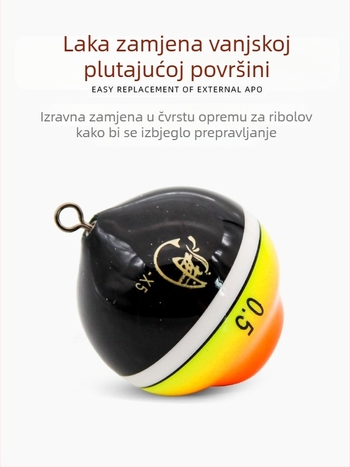 Sea plovak za ribolov Apo, materijal Buttonwood, kompatibilan s glow-stickom