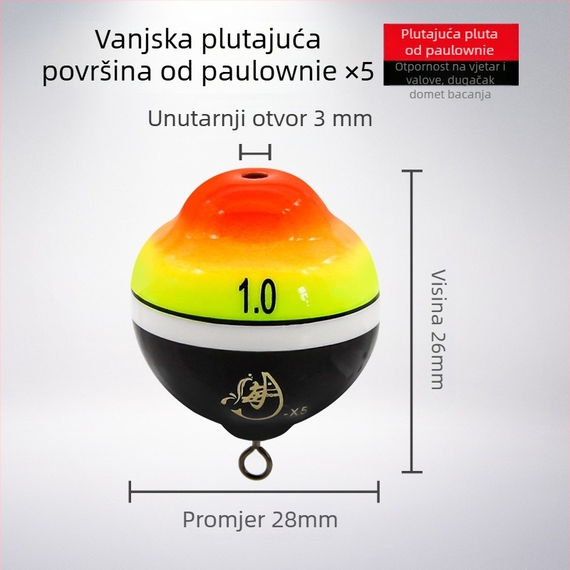 Sea plovak za ribolov Apo, materijal Buttonwood, kompatibilan s glow-stickom