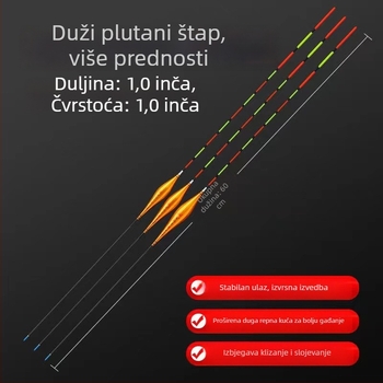 Ribolovni plovak – vertikalni drift, plovak s perlicom, produženi dizajn, kompozitni materijal