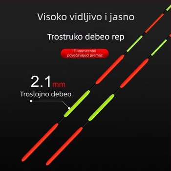 Ribolovni plovak – vertikalni drift, plovak s perlicom, produženi dizajn, kompozitni materijal