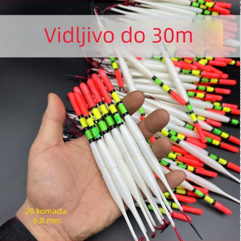 Ribički plovak, tradicionalni starinski stil, šuplje tijelo od plastike i najlona, marka Unique, za početnike