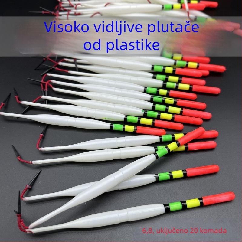 Ribički plovak, tradicionalni starinski stil, šuplje tijelo od plastike i najlona, marka Unique, za početnike