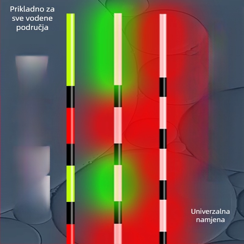 Elektronički svjetleći plovak za ribolov s promjenom boje, visoka osjetljivost na zagriz, dnevno-noćna dvostruka upotreba, kompozitni materijal