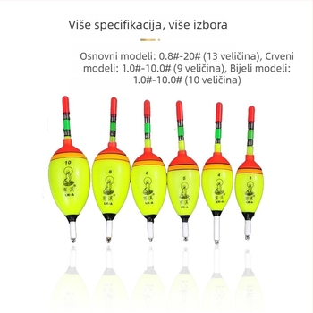 EVA mekani plutač s osvijetljenim umetkom za morski i stijenski ribolov – dugi bacaj, pluta s velikim trbuhom