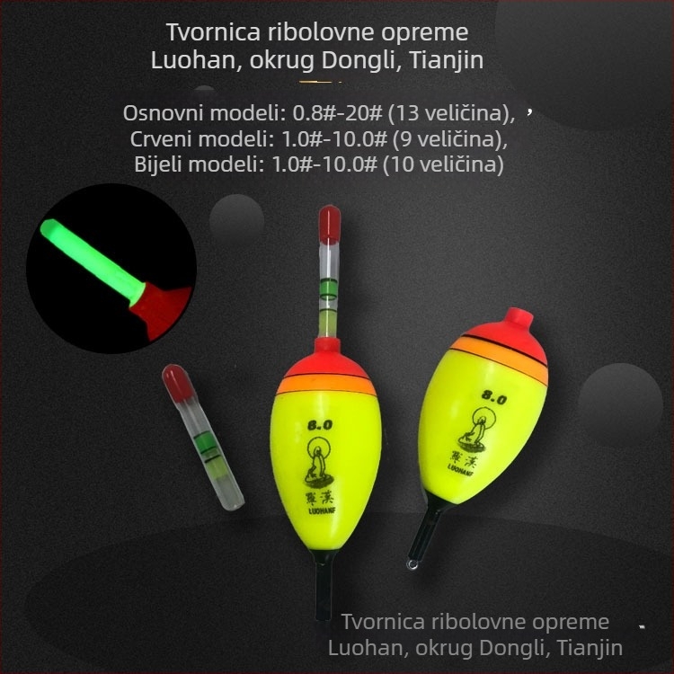 EVA mekani plutač s osvijetljenim umetkom za morski i stijenski ribolov – dugi bacaj, pluta s velikim trbuhom