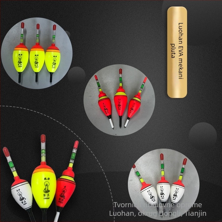 EVA mekani plutač s osvijetljenim umetkom za morski i stijenski ribolov – dugi bacaj, pluta s velikim trbuhom