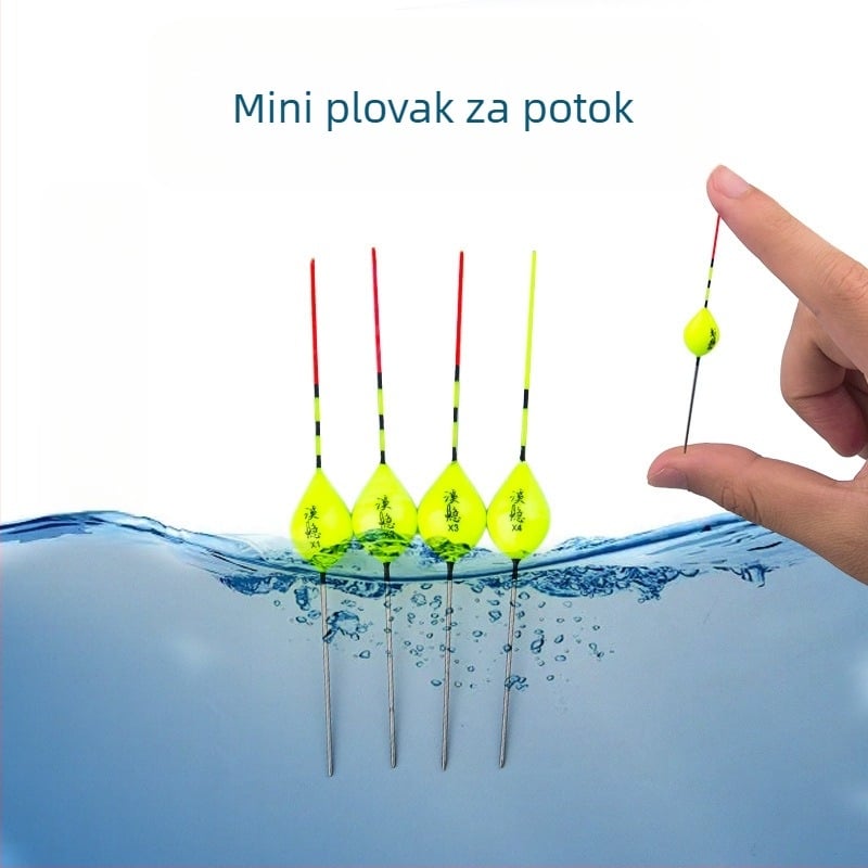Vertikalni plovak za ribolov — plastika, bez olova, čelično-stopalo, samostojeći, pogodan za plitke vode i brze struje