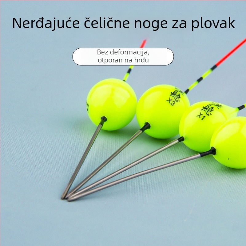 Vertikalni plovak za ribolov — plastika, bez olova, čelično-stopalo, samostojeći, pogodan za plitke vode i brze struje