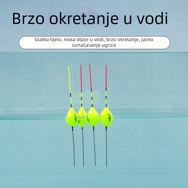 Vertikalni plovak za ribolov — plastika, bez olova, čelično-stopalo, samostojeći, pogodan za plitke vode i brze struje