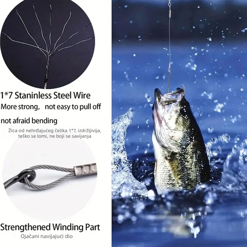 Set opreme za morski ribolov, 78 komada, uključuje udice, plovke, težine i perle, od plastike