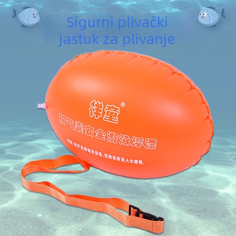 Dvojkamerni plivački prsten za odrasle, karikaturni uzorak, PVC debljina 18, za plivanje i hodanje po vodi