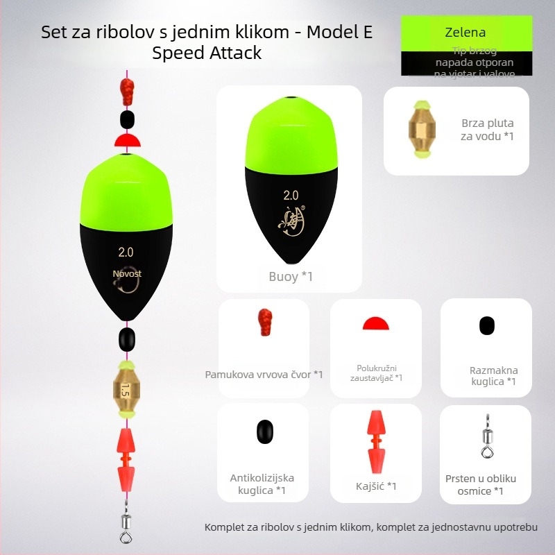 Sea plutac za kameniti ribolov – model E3, plastični, svjetleći