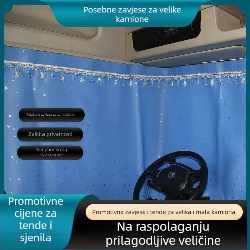 Bočne zavjese za veliki kamion od blackout tkanine, viseće, zaštita od sunca, prilagodljive