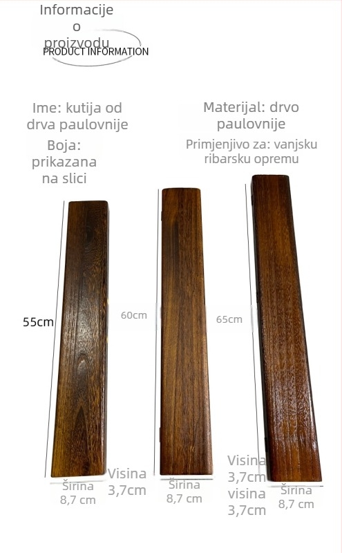 Kutija za pohranu plutova od drveta paulovnije, prijenosna, velika zapremina i torbica za pohranu