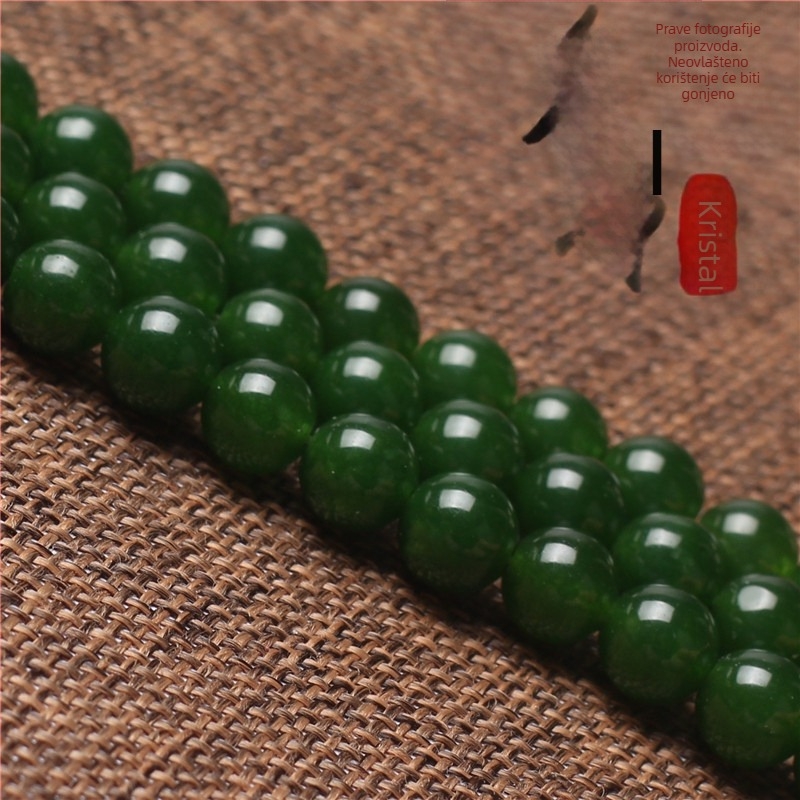 Labave perle od umjetnog jadeita, polirane, prirodni stil, plemeniti uzorak