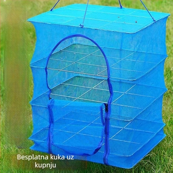 Sklopiva sušilica s PE mrežom, višeslojna, za sušenje povrća, ribe i mesa – protiv komaraca i muha