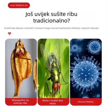 Sklopiva sušilica s PE mrežom, višeslojna, za sušenje povrća, ribe i mesa – protiv komaraca i muha