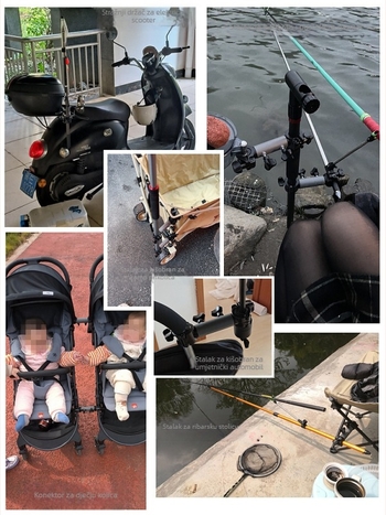 Chaoyu europska stil ribarske stolice s nosačem kišobrana – Pribor za kišobran, multifunkcionalni nosač kišobrana za ribolov, ABS + čelična cijev, univerzalni konektor