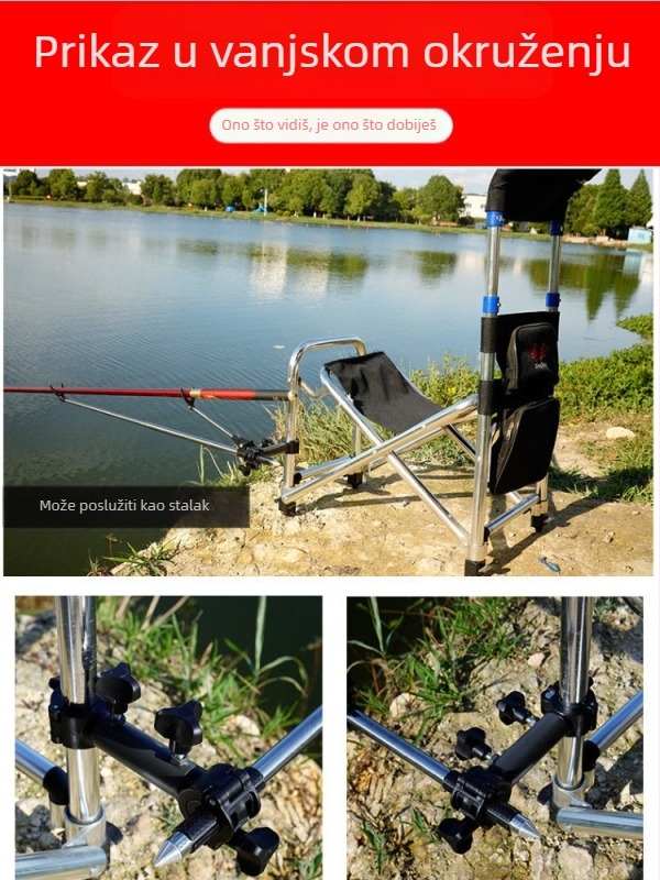 Chaoyu europska stil ribarske stolice s nosačem kišobrana – Pribor za kišobran, multifunkcionalni nosač kišobrana za ribolov, ABS + čelična cijev, univerzalni konektor