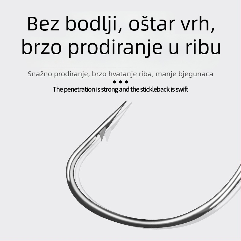 Crank kuka s širokim trbuhom – visoko ugljični čelik – za bass i morski ribolov – četiri puta ojačano