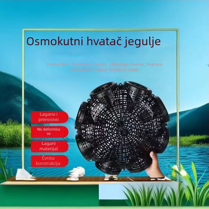 Kavez za ribu s osam rupa i kutijom za uteg, PP materijal