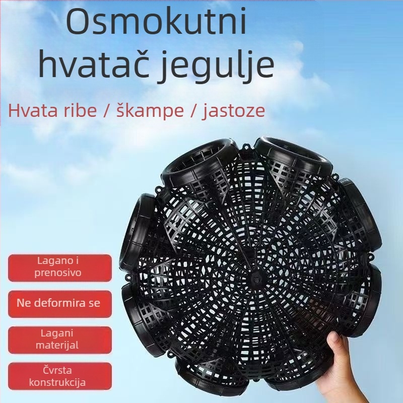 Kavez za ribu s osam rupa i kutijom za uteg, PP materijal